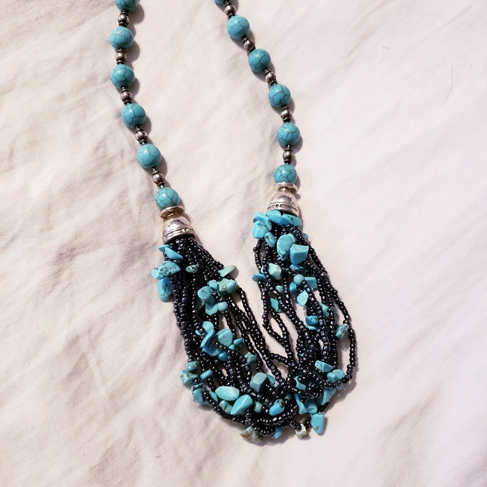 Turquoise necklace silver - Picture 3 of 4